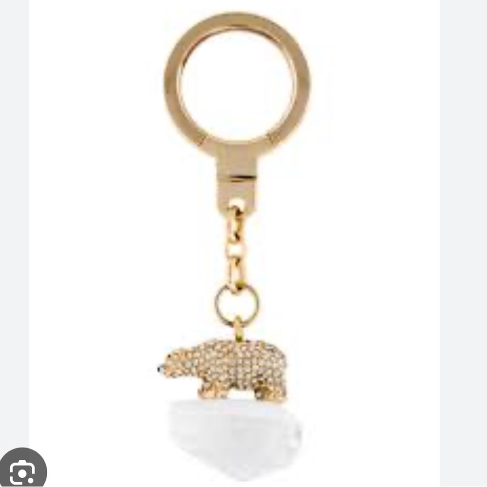 Kate Spade Key Chain Fob Polar Bear Gold With Bling